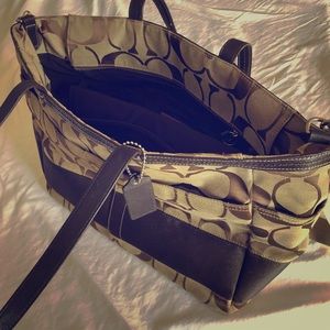 Coach Signature Stripe Multipurpose Bag